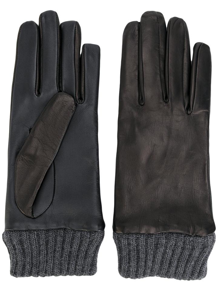 Diesel Ribbed Detail Gloves - Black