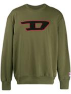 Diesel Fleece Sweatshirt With Patches - Green