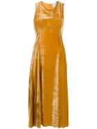 Semicouture Velvet Midi Dress - Yellow