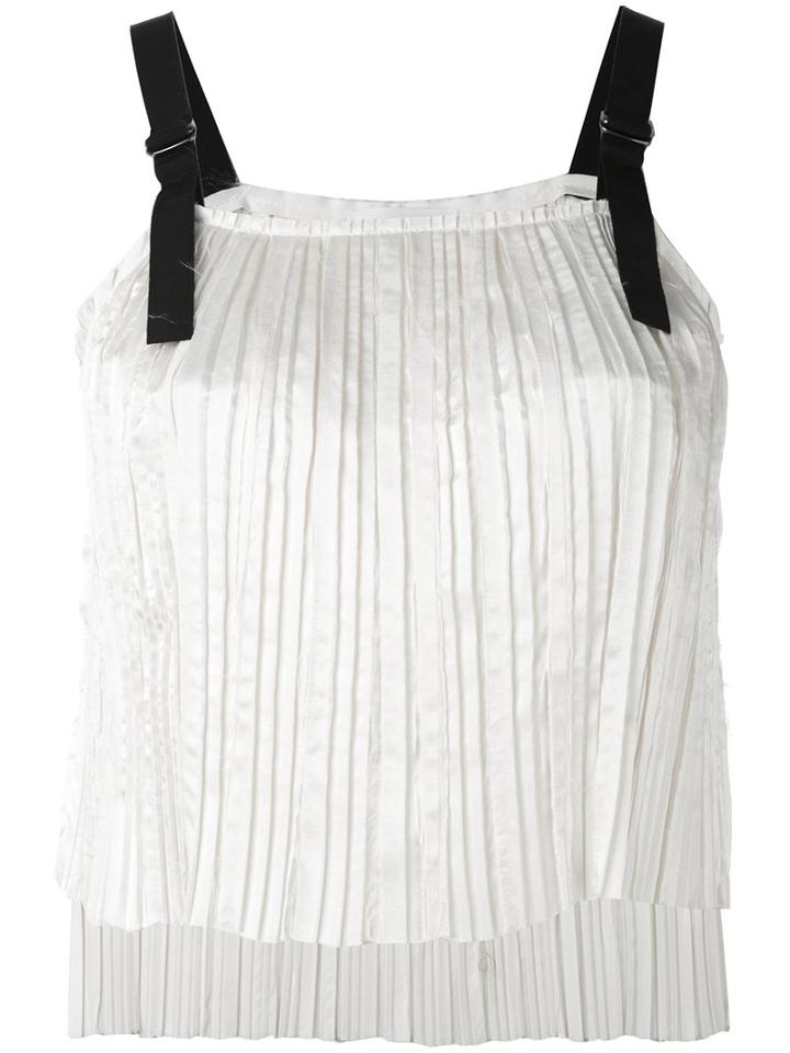 Aviù - Pleated Top - Women - Polyester - 44, White, Polyester