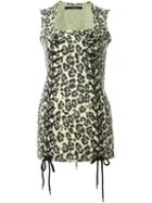 Sibling Leopard Print Mini Dress, Women's, Size: Medium, Yellow/orange, Cotton