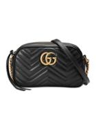 Gucci Black Gg Marmont Small Matelassé Shoulder Bag