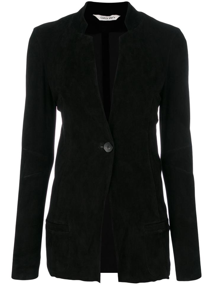 Giorgio Brato Stretch V-neck Jacket - Black