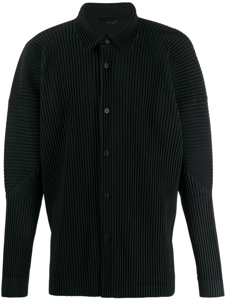Homme Plissé Issey Miyake Long-sleeve Pleated Shirt - Black