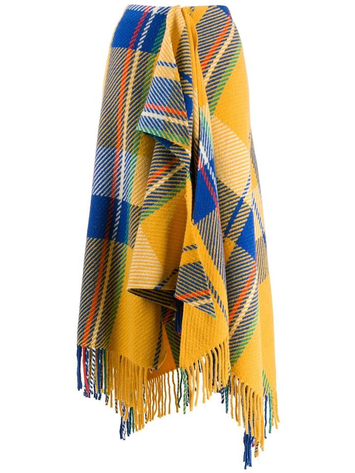 Mira Mikati Checked Scarf-style Skirt - Yellow