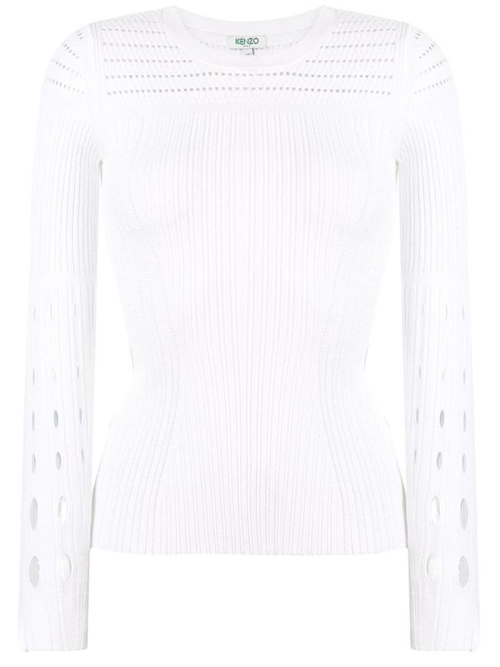 Kenzo Open Knit Jumper - White