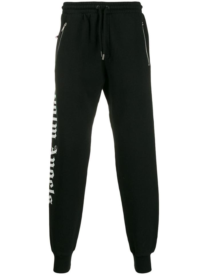 Palm Angels Logo Over Jogging Trousers - Black