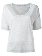 T By Alexander Wang Scoop Neck T-shirt, Women's, Size: Xs, Grey, Viscose