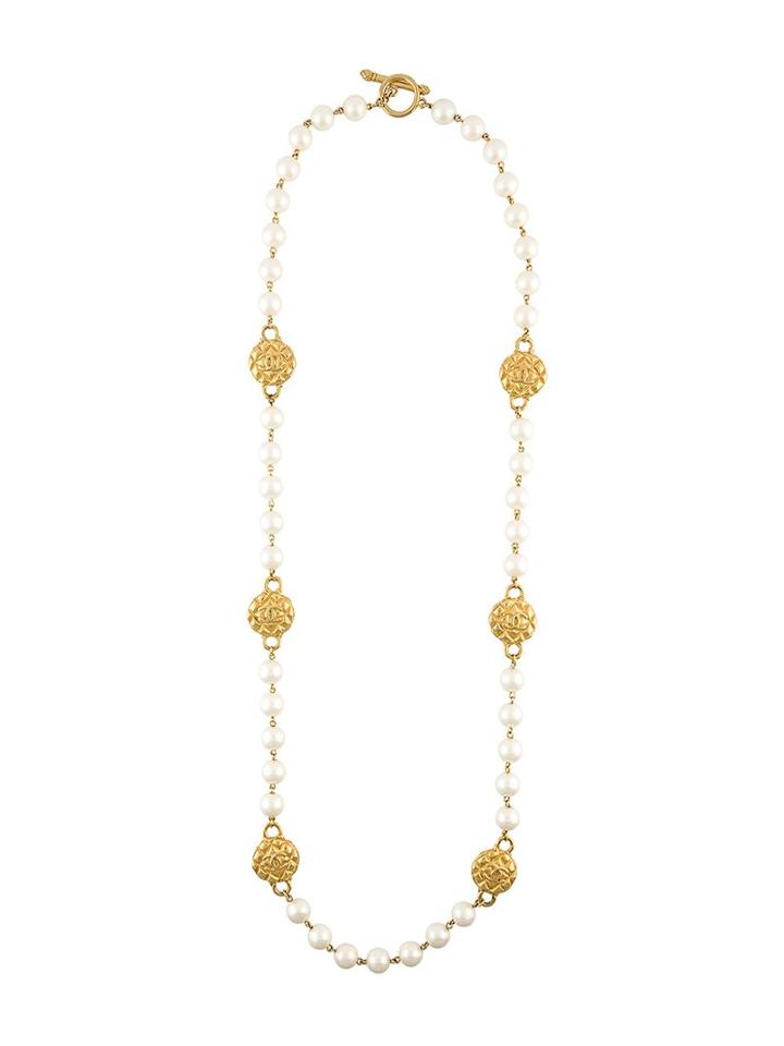 Chanel Vintage Faux Pearl Necklace, Women's, White
