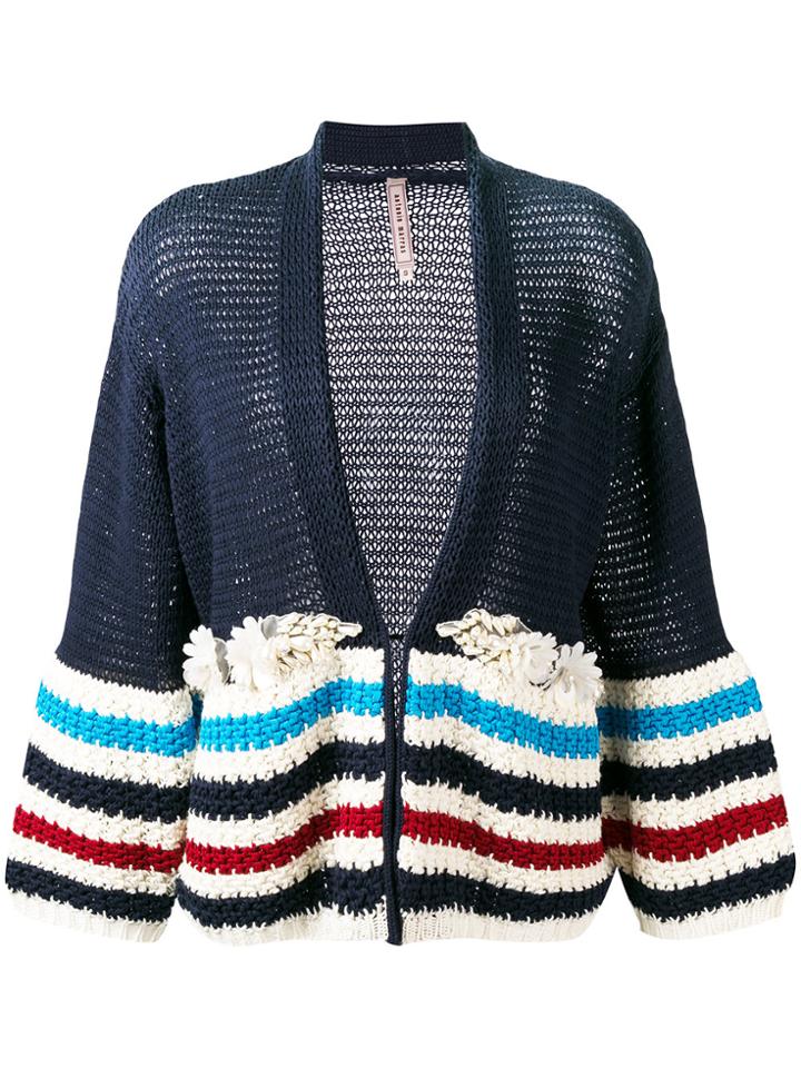 Antonio Marras Embellished Striped Cardigan - Blue