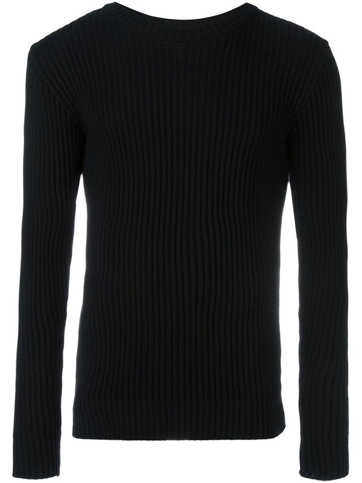 S.n.s. Herning 'spatial' Ribbed Jumper, Men's, Size: Xl, Black, Merino/virgin Wool