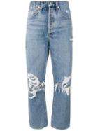 Agolde Distressed Mom Jeans - Blue