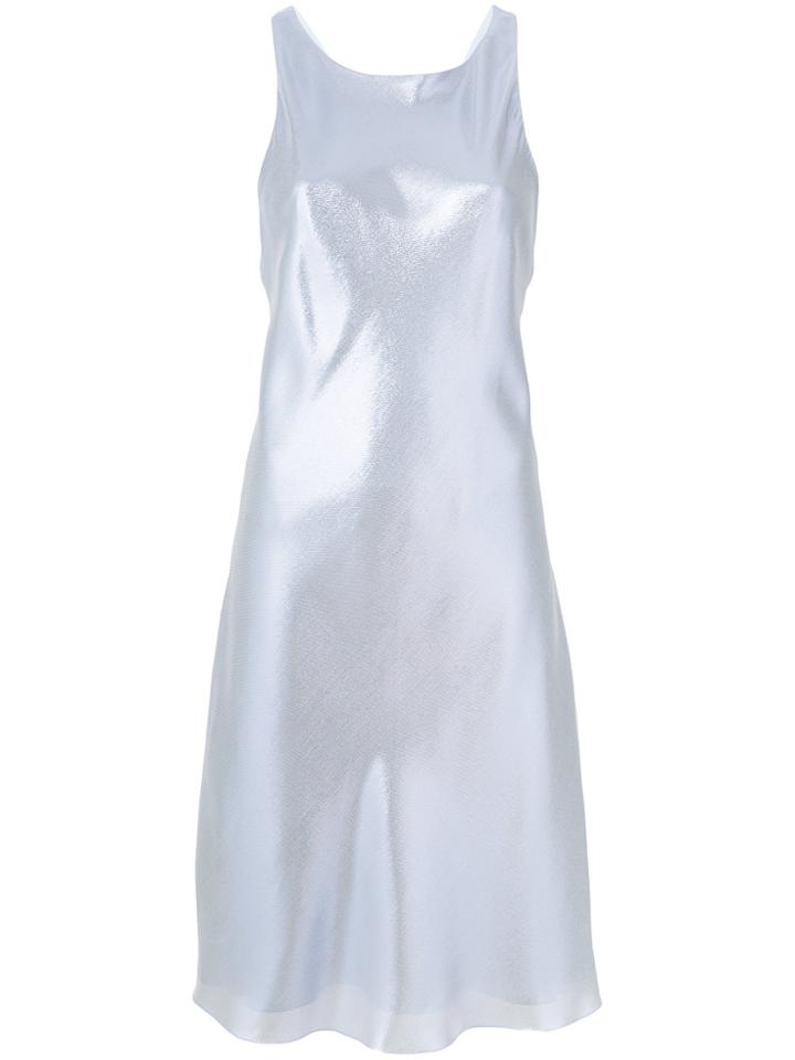 Alberta Ferretti Lamé Racer Back Dress - Metallic