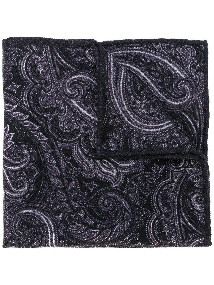 Eleventy - Printed Scarf - Men - Wool - One Size, Black, Wool