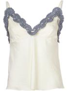 Vika Gazinskaya Crochet Detail Top, Women's, Size: 38, White, Silk/spandex/elastane