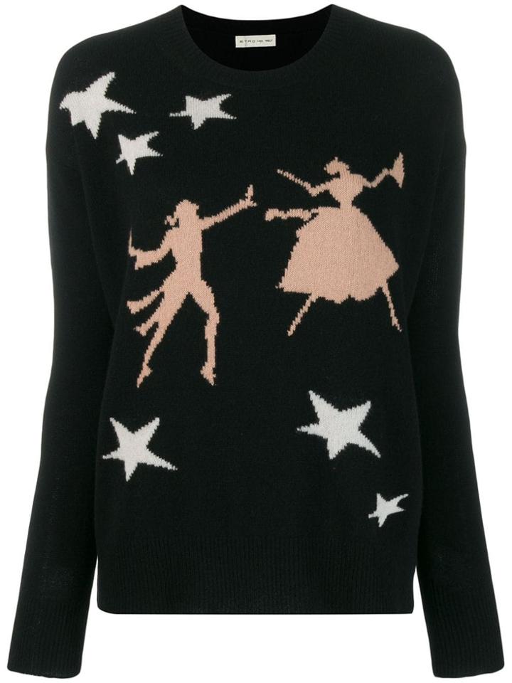 Etro Star Print Sweater - Black