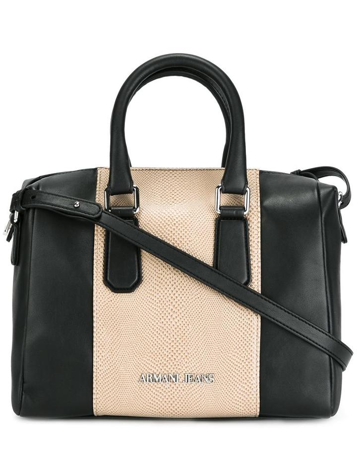 Armani Jeans Bicolour Medium Tote, Women's, Black