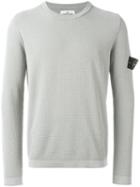 Stone Island Crew Neck Sweater, Men's, Size: M, Grey, Cotton