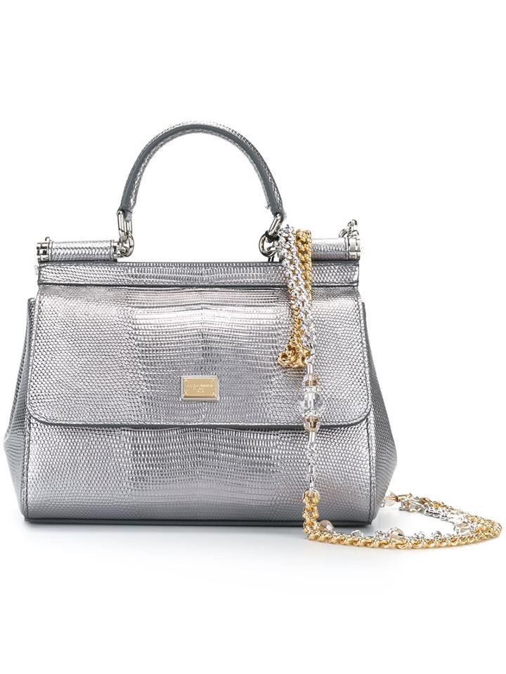 Dolce & Gabbana Small 'sicily' Tote, Women's, Grey