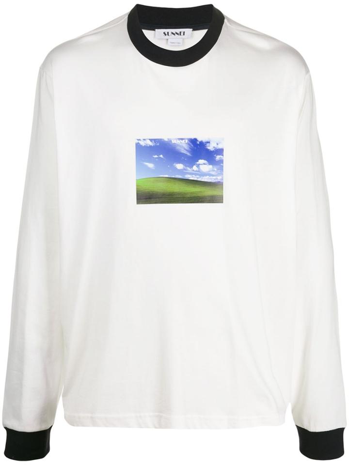 Sunnei Screensaver Print Top - White