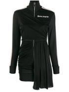 Palm Angels Draped Track-style Dress - Black