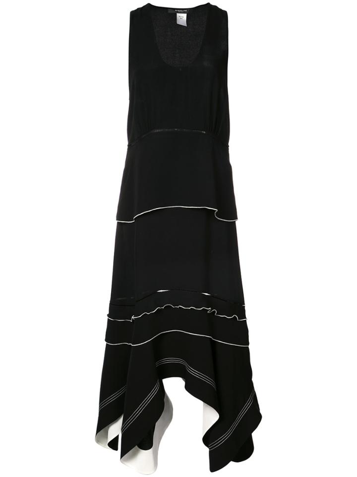 Derek Lam Sleeveless Lace Inset Handkerchief Dress - Black