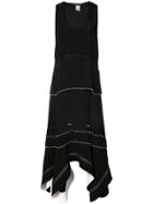 Derek Lam Sleeveless Lace Inset Handkerchief Dress - Black