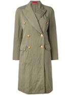 The Gigi - Double-breasted Coat - Women - Cotton/acetate/viscose/metal - 42, Green, Cotton/acetate/viscose/metal