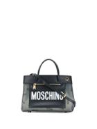 Moschino Small Logo Print Tote - Black