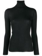 Gucci Fine Silk Turtleneck Knitted Top - Black