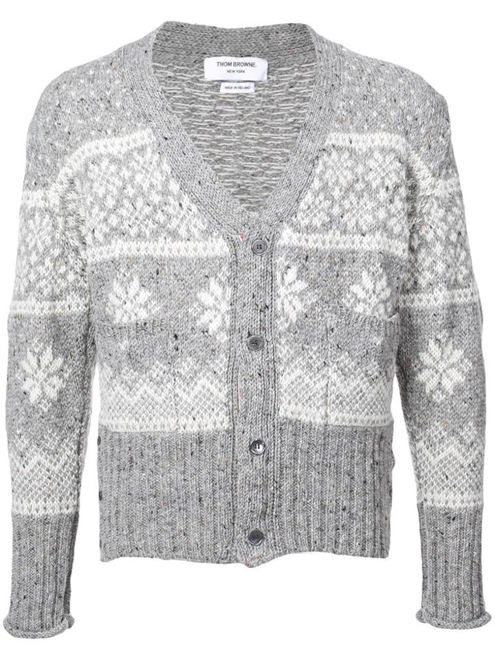 Thom Browne V-neck Cardigan - Grey