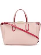 Ea7 Emporio Armani Leather Contrast Tote Bag - Pink