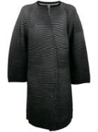 Issey Miyake Rib Knit Cardi-coat - Black