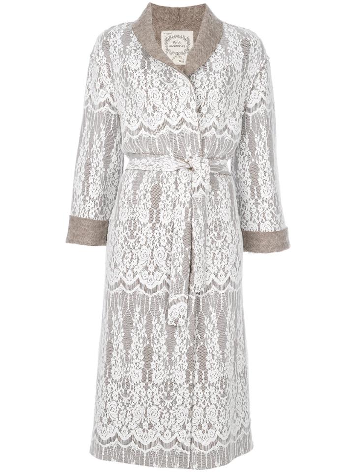 Pink Memories Belted Coat - Nude & Neutrals