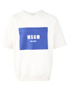 Msgm Logo Printed T-shirt, Men's, Size: Large, Nude/neutrals, Cotton