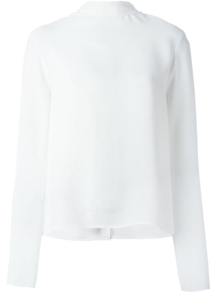 Msgm High Neck Blouse, Women's, Size: 44, White, Acetate/viscose