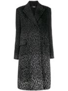 Karl Lagerfeld Karl X Carine Leopard Coat - Grey