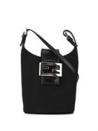 Fendi Pre-owned Mini Logo Plaque Crossbody Bag - Black