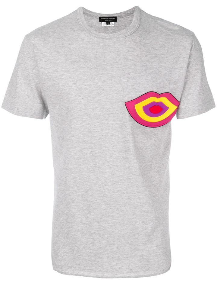 Comme Des Garçons Homme Plus Printed Lips T-shirt - Grey