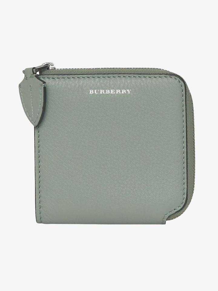 Burberry Grainy Leather Square Ziparound Wallet - Grey