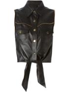 Giuseppe Zanotti Design Zip Trim Waistcoat, Women's, Size: Small, Black, Nappa Leather