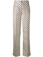 Alberto Biani Geometric Print Trousers, Women's, Size: 38, Nude/neutrals, Silk/acetate/viscose