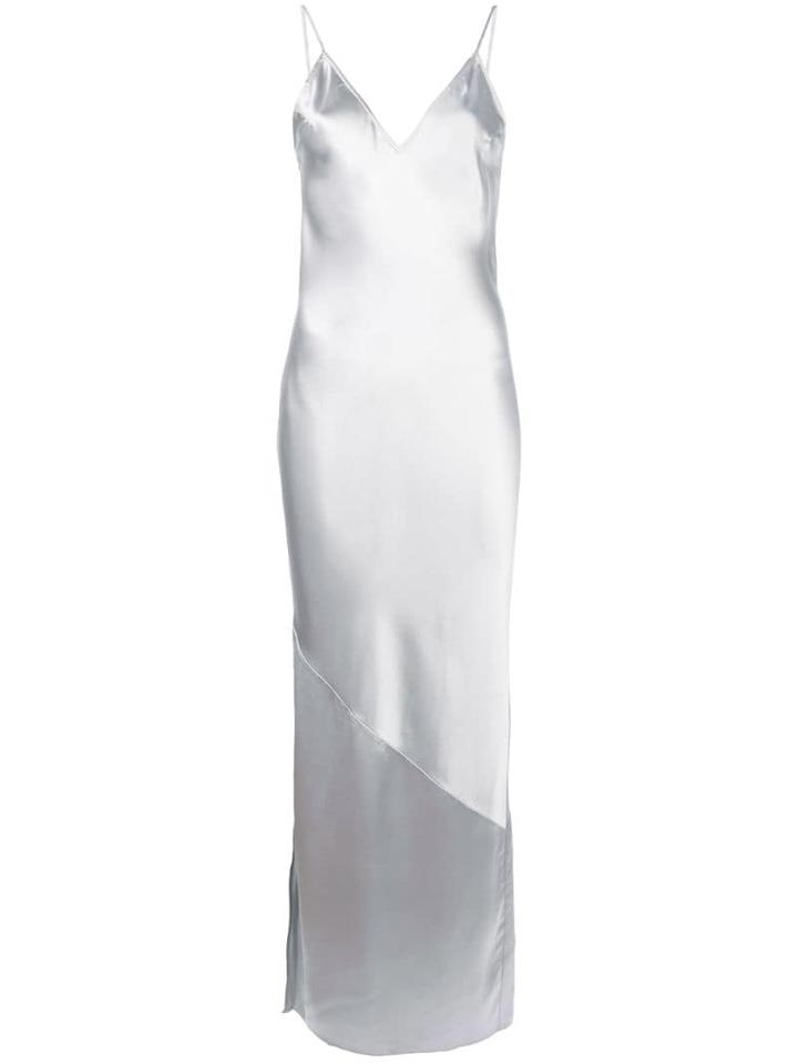 Fleur Du Mal Low Cut Back Bias Gown - Grey