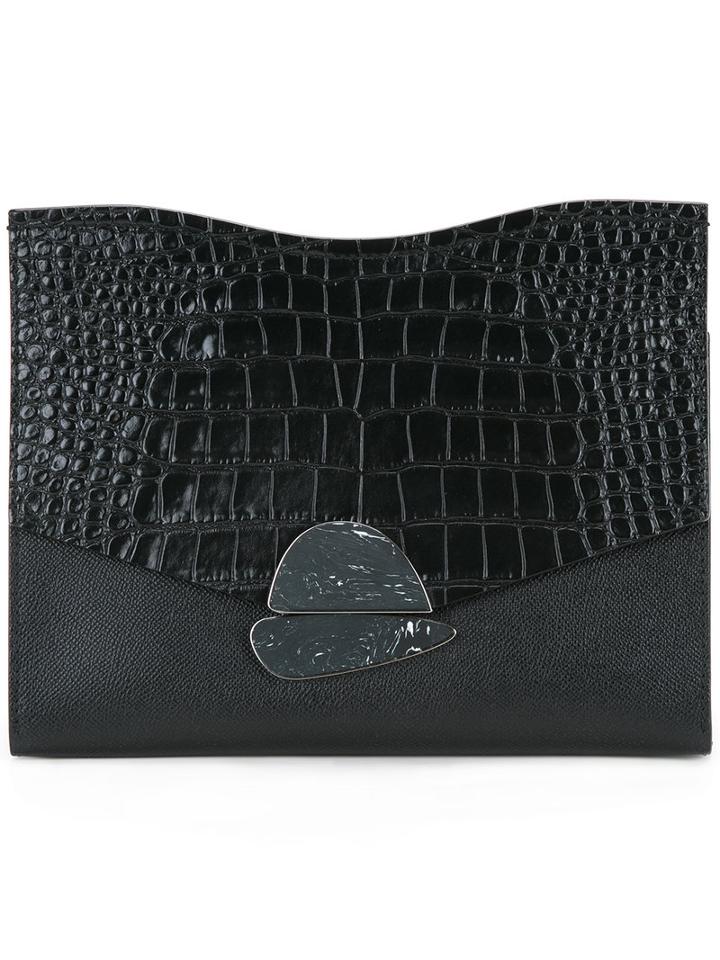 Proenza Schouler - Medium Curl Clutch - Women - Calf Leather - One Size, Women's, Black, Calf Leather