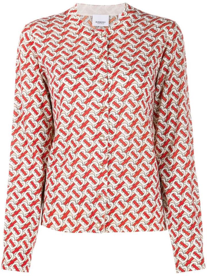 Burberry Monogram Print Cardigan - Red