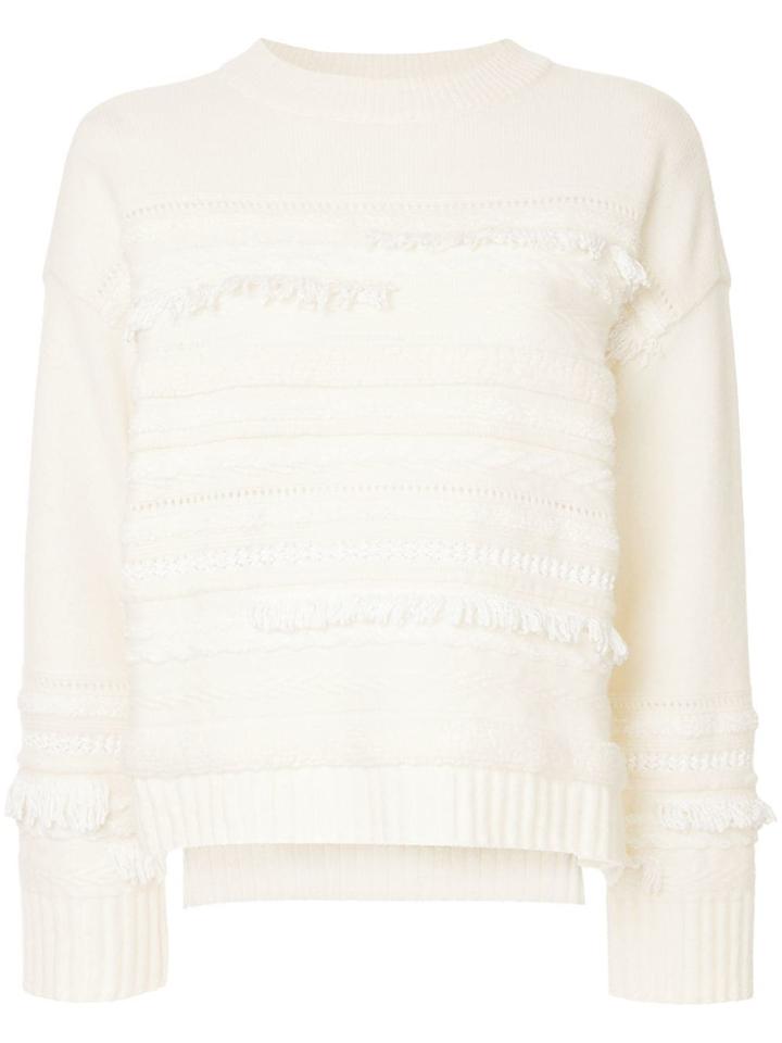 Coohem Tweed Knit Jumper - White
