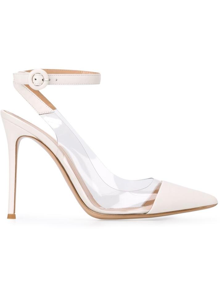Gianvito Rossi Plexi Pumps, Women's, Size: 39.5, White, Leather/plastic