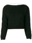 Philosophy Di Lorenzo Serafini Boat Neck Volant Sweater - Black