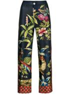 F.r.s For Restless Sleepers Cropped Floral Print Trousers - Blue