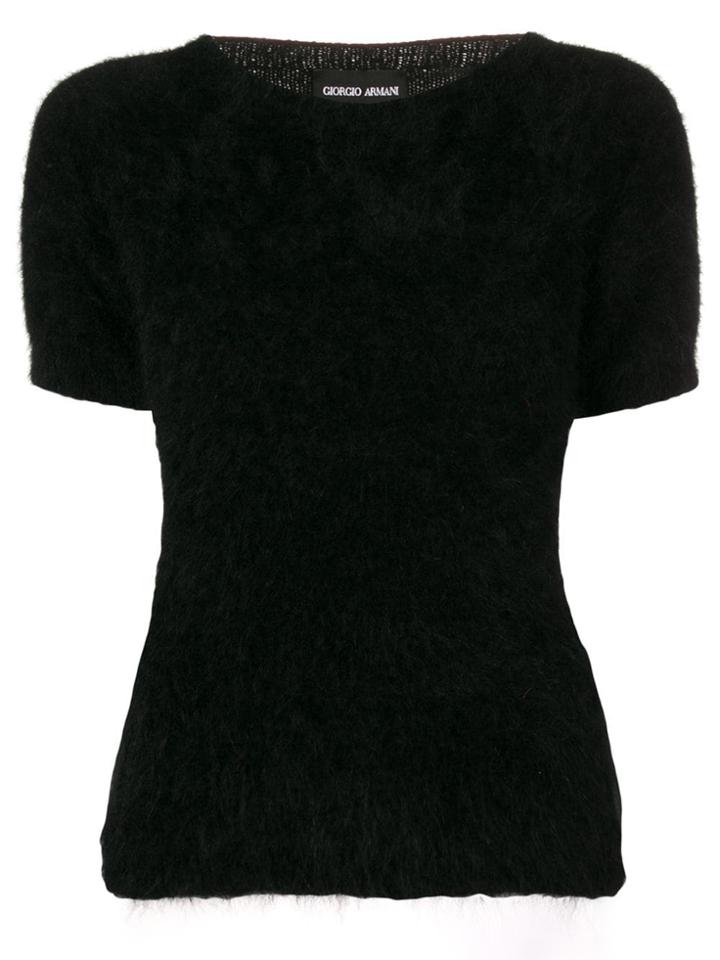 Giorgio Armani Fuzzy-knit Sweater - Black